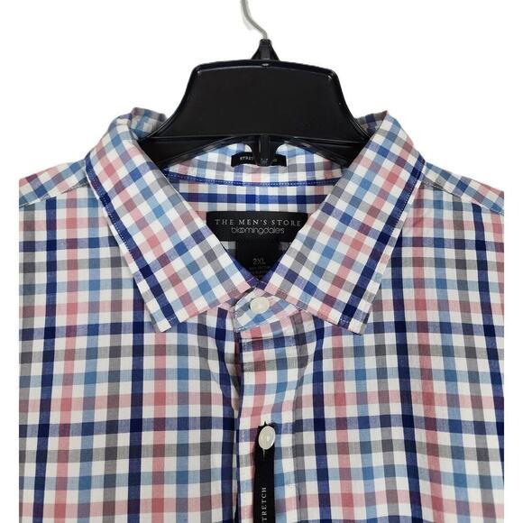 The Men's Store Classic-Fit Stretch Cotton Button-Down Dusty Rose Check XXL NWT - Picture 3 of 4
